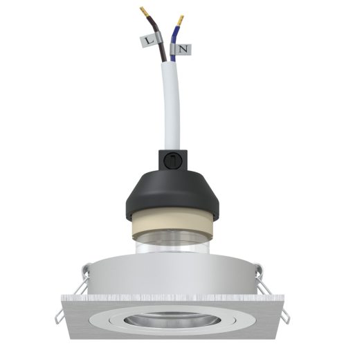  Beépített Spotlámpák 12 db Négyzet GU10 Ezüst 91x91 mm