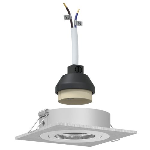  beépített spotlámpák 24 db Négyzet GU10 Ezüst 91x91 mm