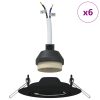  Beépített Spotlámpák 6 db Kör GU10 Fekete Ø90 mm Acél