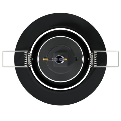  Beépített Spotlámpák 6 db Kör GU10 Fekete Ø90 mm Acél