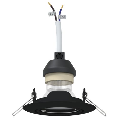  Beépített Spotlámpák 12 db Kerek GU10 Fekete Ø90 mm Acél