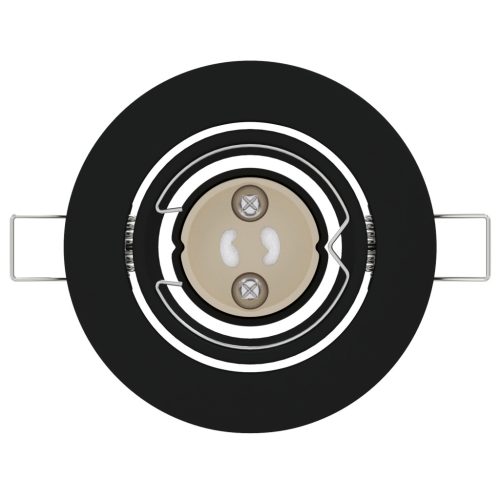  Beépített Spotlámpák 12 db Kerek GU10 Fekete Ø90 mm Acél