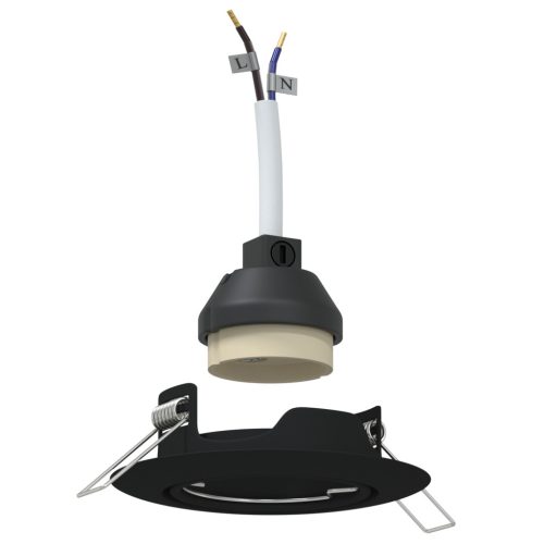  Beépített Spotlámpák 24 db Kerek GU10 Fekete Ø90 mm Acél