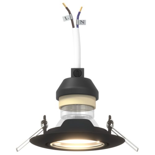  Beépített Spotlámpák 24 db Kerek GU10 Fekete Ø90 mm Acél