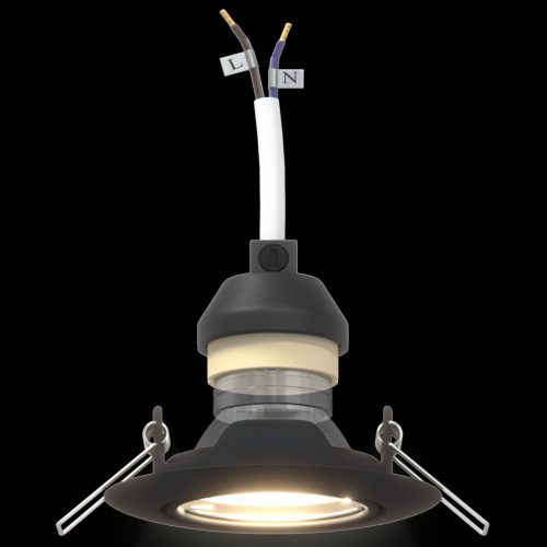  Beépített Spotlámpák 24 db Kerek GU10 Fekete Ø90 mm Acél