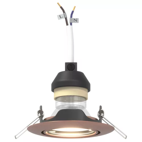  Beépített Spotlámpák 6 db Kör GU10 Réz Ø90 mm Acél