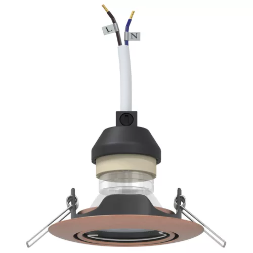  Beépített Spotlámpák 12 db Kerek GU10 Réz Ø90 mm Acél