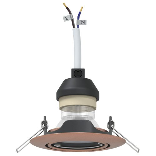  Beépített Spotlámpák 24 db Kerek GU10 Réz Ø90 mm Acél