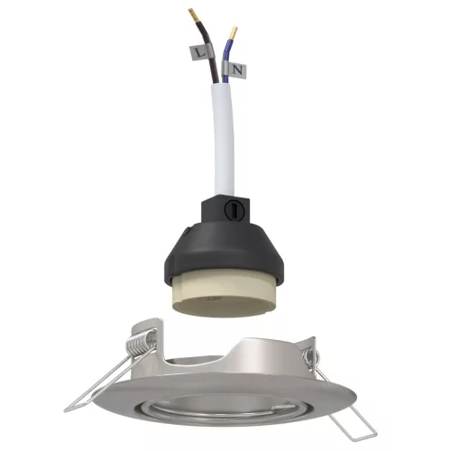  Beépített Spotlámpák 12 db Kerek GU10 Ezüst Ø90 mm Acél