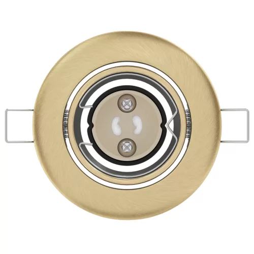  Beépített Spotlámpák 12 db Kerek GU10 Sárgaréz Ø90 mm Acél