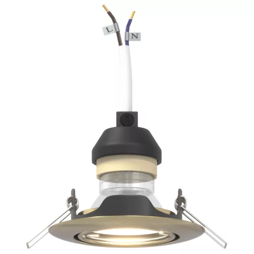  Beépített Spotlámpák 12 db Kerek GU10 Sárgaréz Ø90 mm Acél