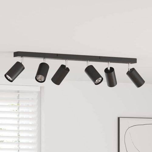  Mennyezeti spotlámpa fényszórókkal Fekete 73 x 6 x 16 cm Fém