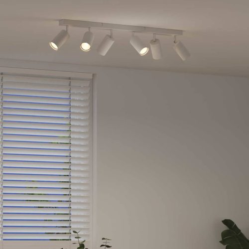  Mennyezeti spotlámpa fényszórókkal Fehér 73 x 6 x 16 cm Fém