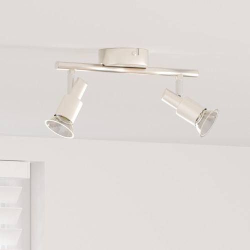  Mennyezeti reflektor 2 irányban állítható csiszolt nikkel GU10