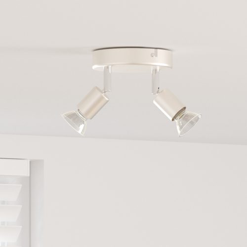  Mennyezeti Spotlámpa 2 Útban Állítható Csiszolt Nikkel GU10