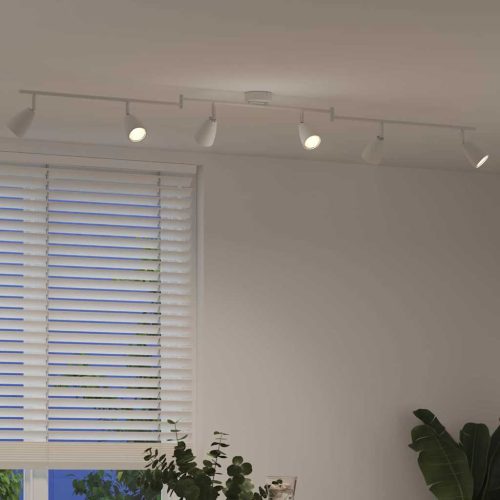  Mennyezeti spotlámpa fényszórókkal Fehér 25.5 x 8 x 16 cm Fém