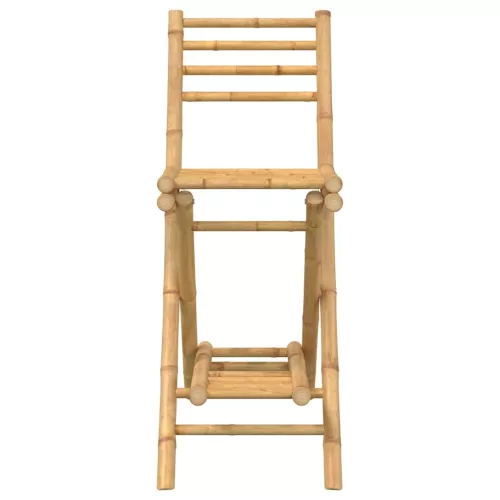  2 db bambusz kültéri bárszékek lábtartóval összecsukható