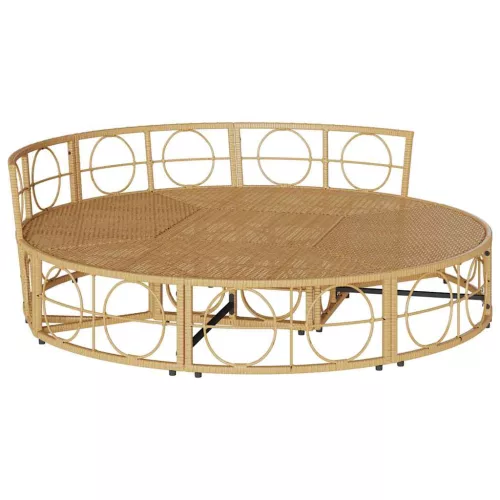  polyrattan kültéri napozóágy baldachin nélkül