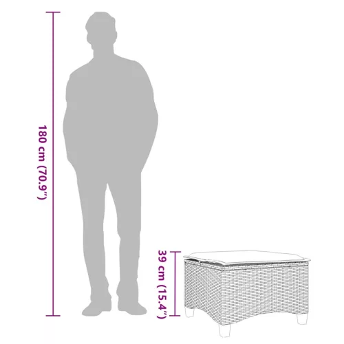  2 db fekete polirattan kerti székek párnákkal 55x55x36 cm