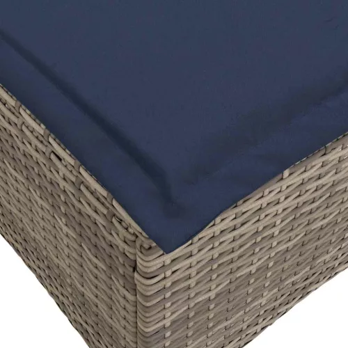  2 db szürke polirattan kerti székek párnákkal 55x55x36 cm