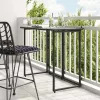  fekete polyrattan összecsukható kerti asztal 90x51x75 cm