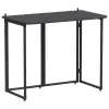  fekete polyrattan összecsukható kerti asztal 90x51x75 cm