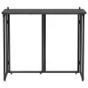  fekete polyrattan összecsukható kerti asztal 90x51x75 cm