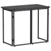  fekete polyrattan összecsukható kerti asztal 90x51x75 cm