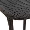  fekete polyrattan összecsukható kerti asztal 90x51x75 cm