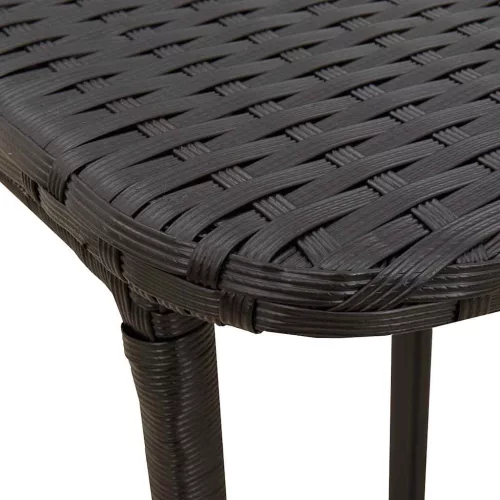  fekete polyrattan összecsukható kerti asztal 90x51x75 cm