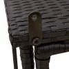  fekete polyrattan összecsukható kerti asztal 90x51x75 cm