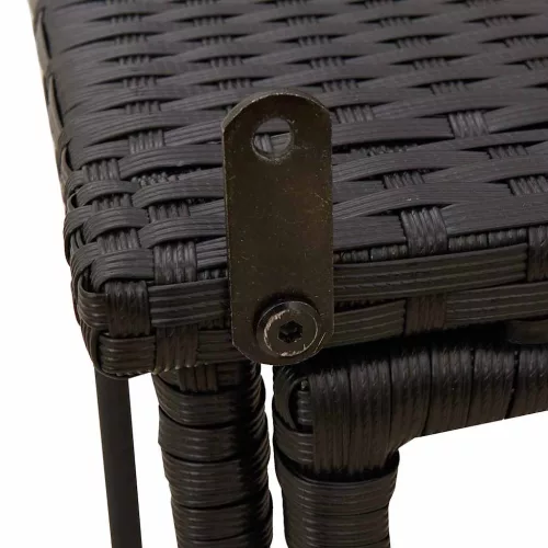  fekete polyrattan összecsukható kerti asztal 90x51x75 cm