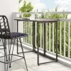  barna polyrattan összecsukható kerti asztal 90x51x75 cm