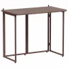  barna polyrattan összecsukható kerti asztal 90x51x75 cm