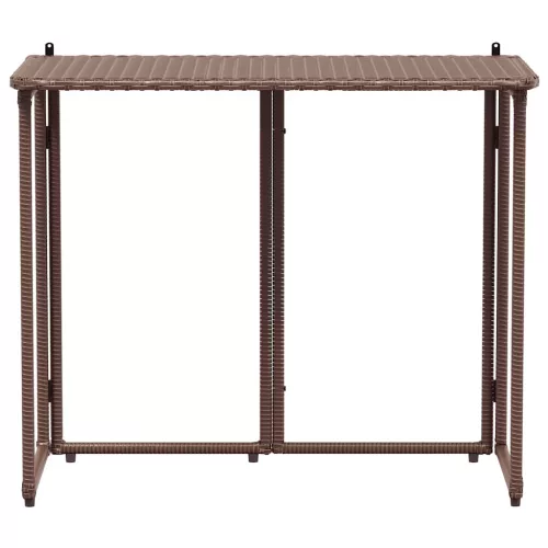  barna polyrattan összecsukható kerti asztal 90x51x75 cm