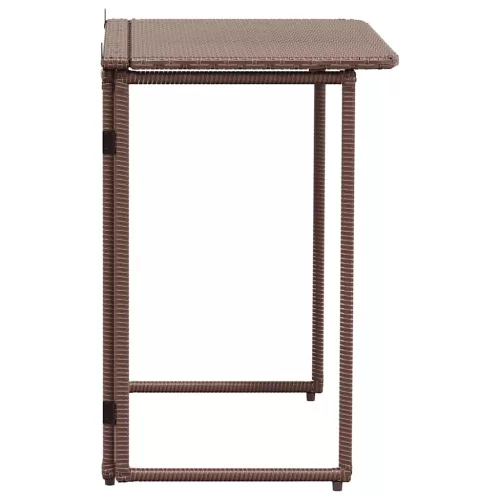  barna polyrattan összecsukható kerti asztal 90x51x75 cm