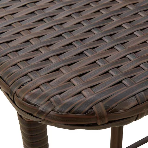  barna polyrattan összecsukható kerti asztal 90x51x75 cm