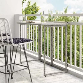  szürke polyrattan összecsukható kerti asztal 90x51x75 cm