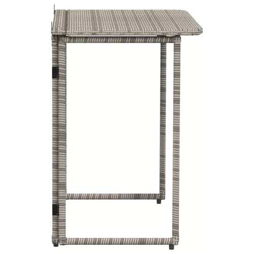  szürke polyrattan összecsukható kerti asztal 90x51x75 cm