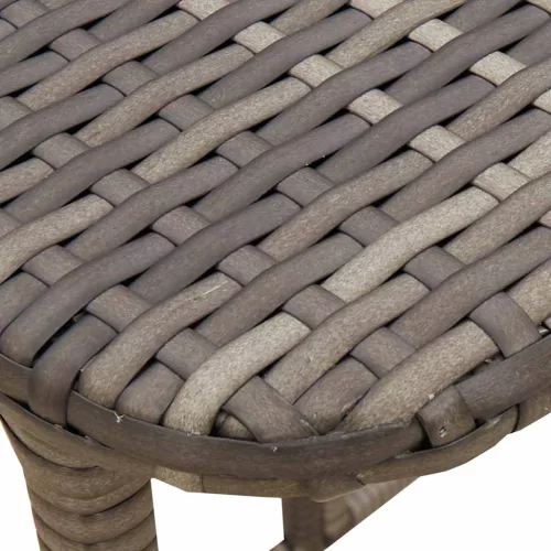  szürke polyrattan összecsukható kerti asztal 90x51x75 cm