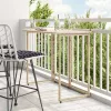  bézs polyrattan összecsukható kerti asztal 90x51x75 cm