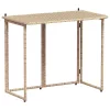  bézs polyrattan összecsukható kerti asztal 90x51x75 cm