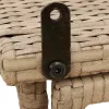  bézs polyrattan összecsukható kerti asztal 90x51x75 cm