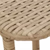  bézs polyrattan összecsukható kerti asztal 90x51x75 cm