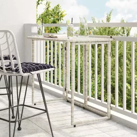    világosszürke polyrattan összecsukható kerti asztal 90x51x75 cm