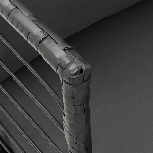  fekete polyrattan kerti szék párnákkal