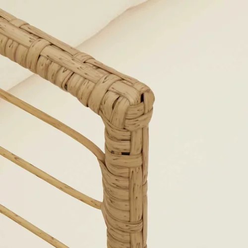  természetes polyrattan kerti szék párnákkal