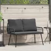  Kerti Pad Fekete 114x64x78 cm Polirattan