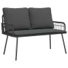  Kerti Pad Fekete 114x64x78 cm Polirattan