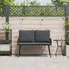  Kerti Pad Fekete 114x64x78 cm Polirattan